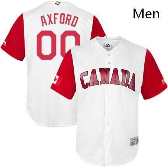 Mens Canada Baseball Majestic 00 John Axford White 2017 World Baseball Classic Replica Team Jersey